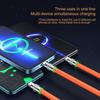 3 в 1 Кабель для быстрой зарядки 6A 120W Металлический Жидкий силикон Type-C Micro-USB Кабель-зарядное устройство для передачи данных 1.2M Линия Для I-Phone Android