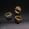 Ring New Golden Classic Retro Ring Frosted Lapis Lazuli Rough Stone Freemasonry AG Men's Ring