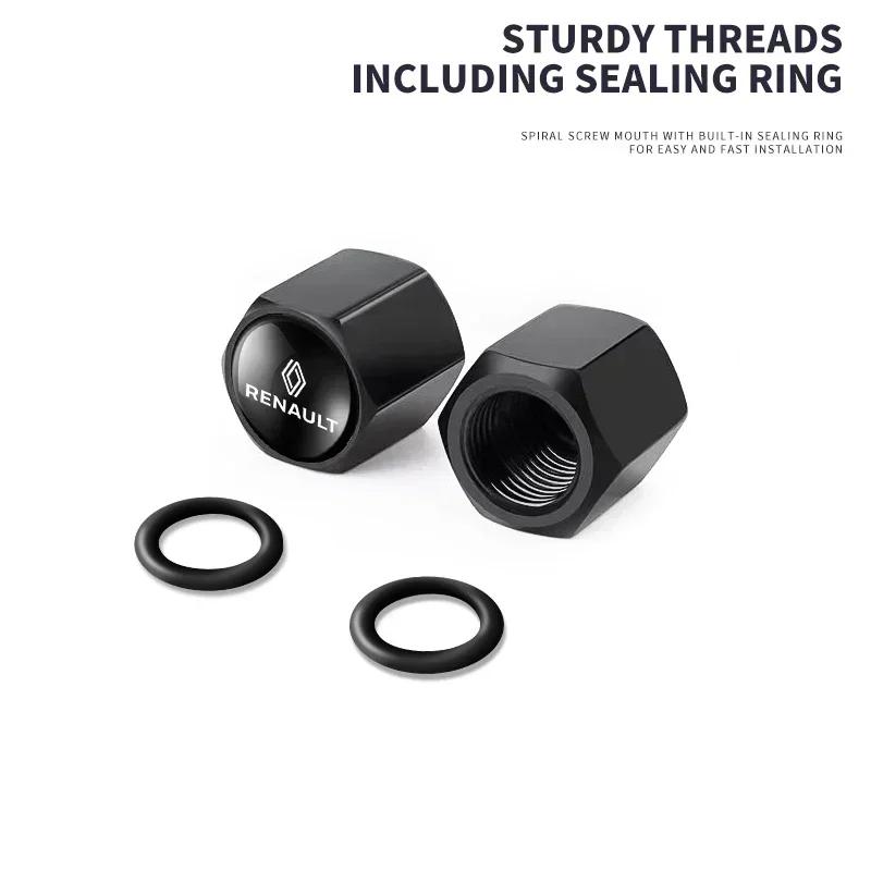 Car Badge Car Wheel Tire Valve Stems Cap With Keychain Keyring For Renault DACIA Logan Scenic Loguna Kadjar Twingo Accessories SS24