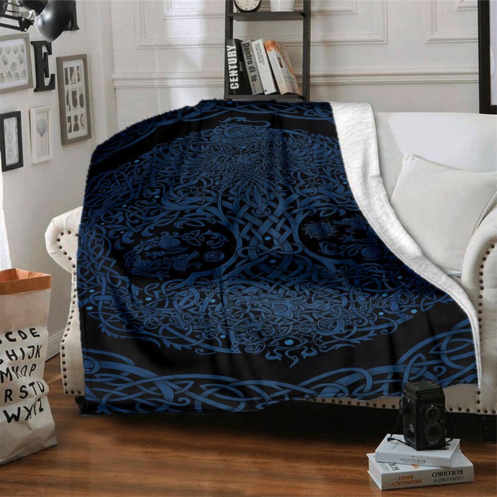 1pc Celtic Knotwork Throw Blanket Soft Flannel, Cozy All Season Polyester Perfect for Home, Office