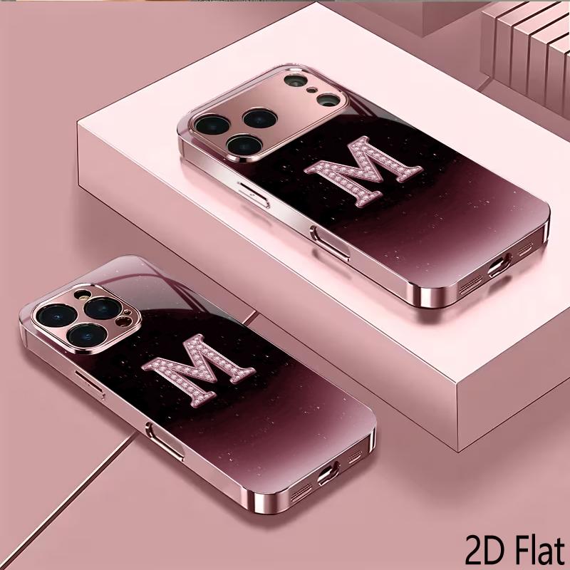 DiamondM 2DFlat Для iPhone17 18 16 15 14 13 12 11 Pro Max XS XR 8 7Plus Чехол для телефона Ударопрочный Защитный Задняя крышка