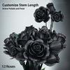 Новый набор из 12 штук черных роз-конструкторов, букет растений, высококачественные имитированные цветы роз, готическая декорация, подарки на День матери