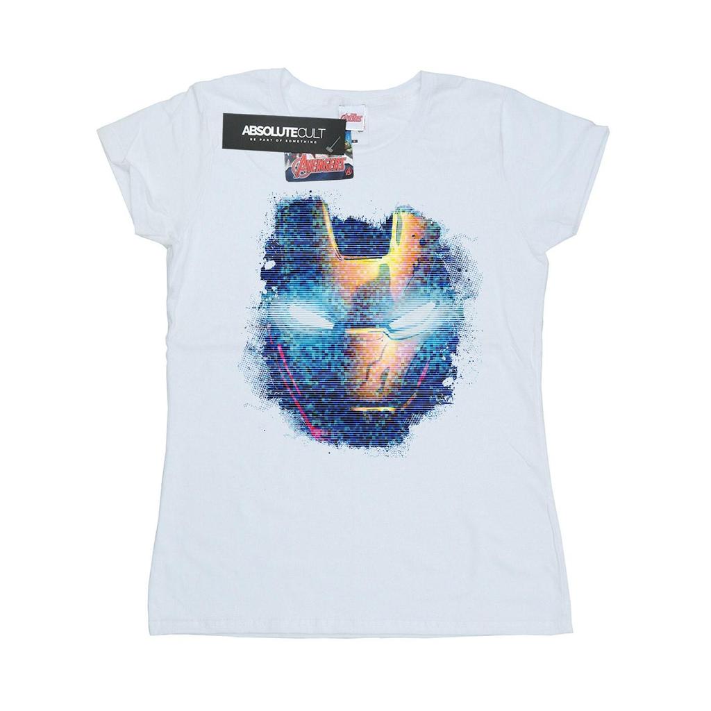 Marvel Женская/дамская футболка из хлопка с потертостями и принтом «Железный человек»