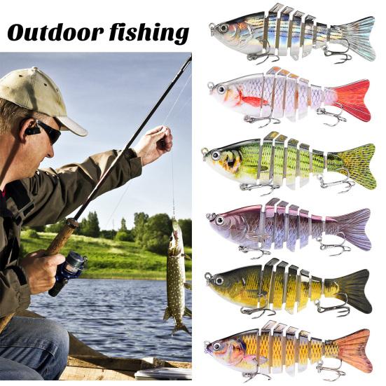 1/2/3/5Pcs 10CM/15.5G Multi-Jointed Fishing Lure with Hooks Realistic 7-Section Swimbait Plastic Artificial Bait Freshwater Saltwater Accessories