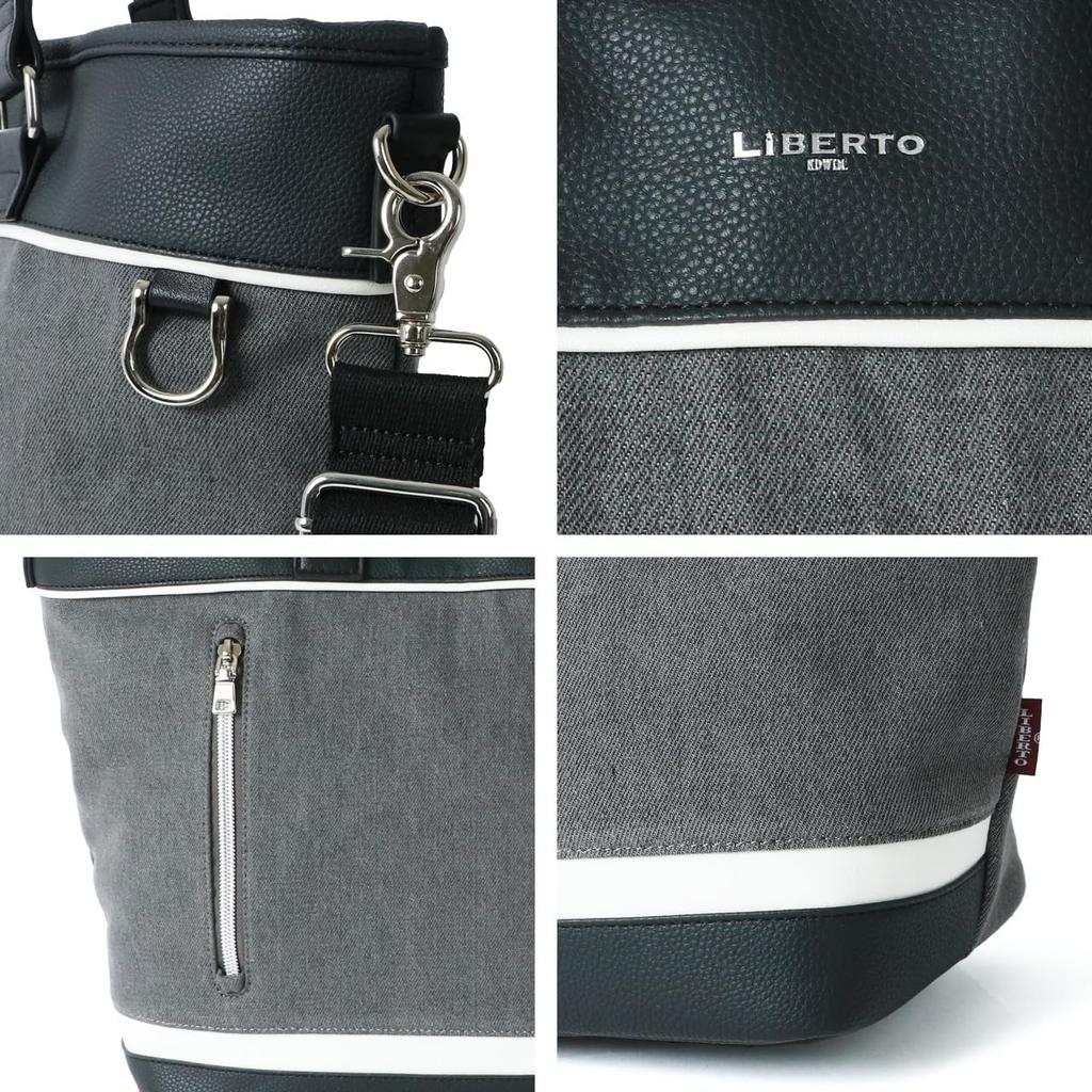 Сумка-тоут джинсовая сменная для поездок на учебу A4 стильный подарок темно-синий бесплатный [Liberto Edwin] мужская 2-сторонняя