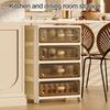Storage Cabinet Strong Load-Bearing Heavy Duty Storage Organizer with Pulley Design Bedroom Living Room Decor