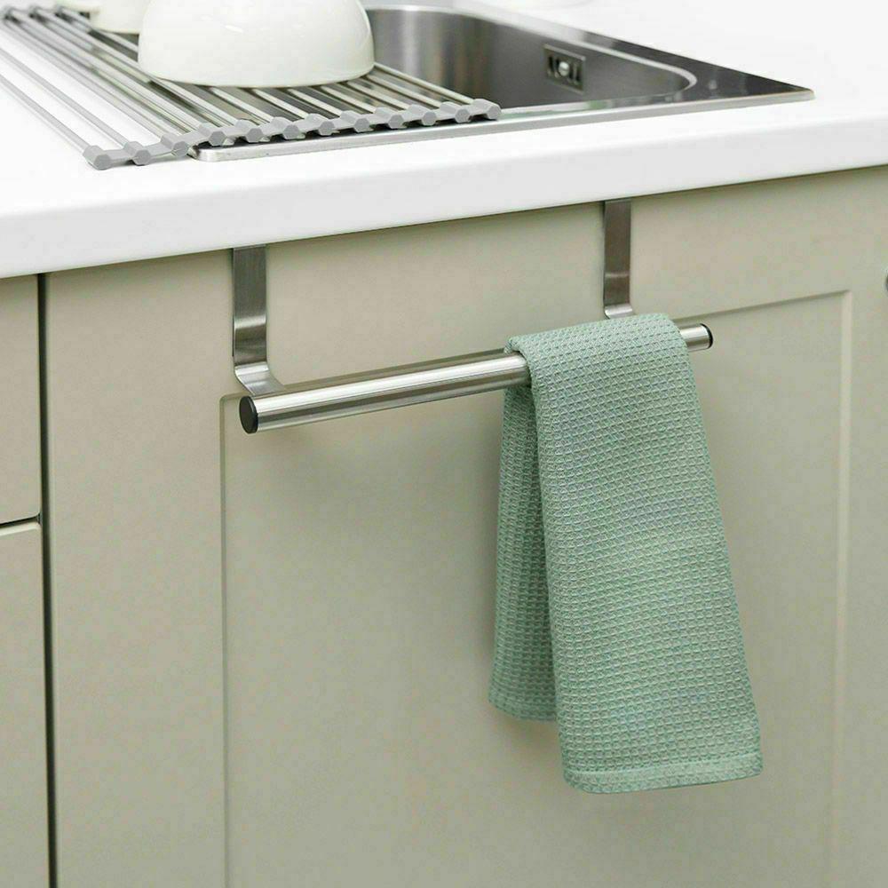 Extendable Storage Shelf Storage Rack Door Hook Cabinets Stainless Steel Towels Holder