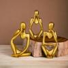 Decorative Abstract Thinker Men Statue Set Of 3 Modern Art Showpiece