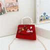 Adorable Red Pearl Handheld Princess Purse For Little Girls With Charming Cartoon Design
