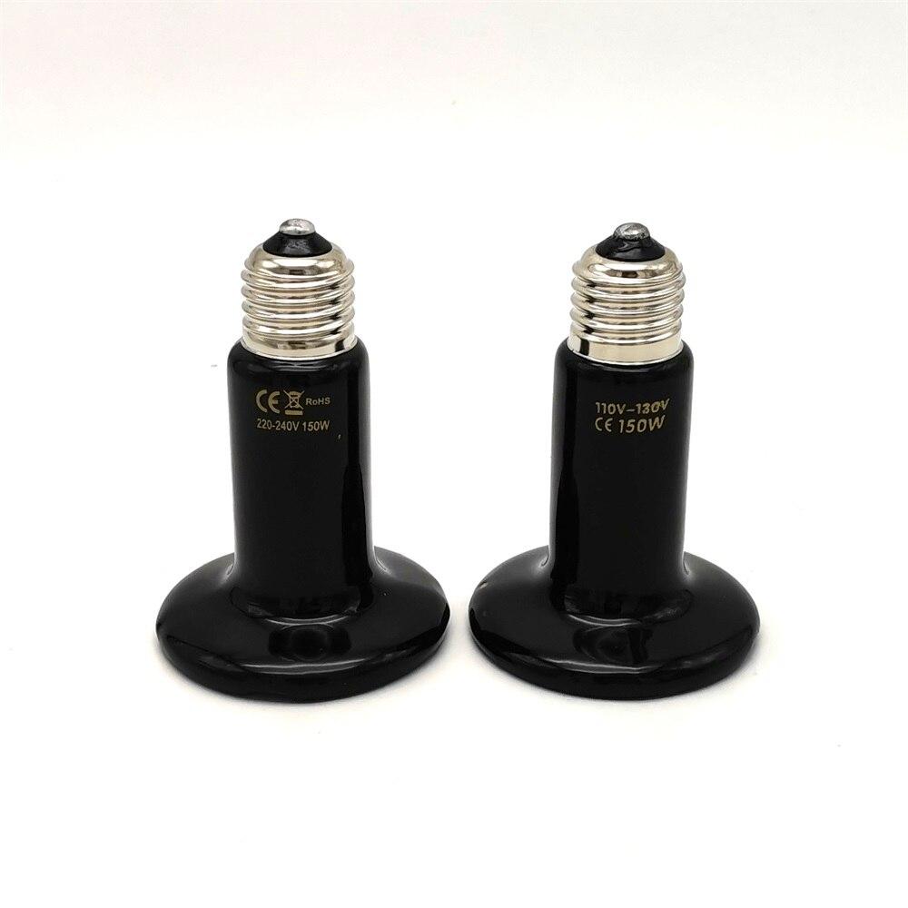 Reptile Lamp Pet Heating Light 110V 220V Infrared Ceramic Emitter Heat Light Bulb Pet Brooder Chickens 25/50/75/100/150/200W Pet Brooder Lamp