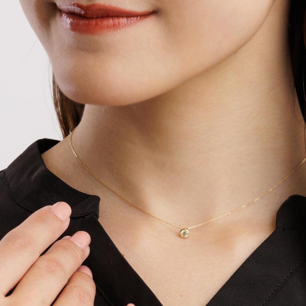 Necklace Diamond Yellow Gold K18YG PLATINUM Platinum Collection [Lara Christie] 0.3ct Lp51-0010-yg