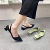 Baotou Sandals for Women In Summer, Simple Pointed Square Heel Sandals for Women In High Heels, Slim Strap Fashion, Women's Singles Shoes