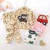 Winter Kids Long Sleeve O Neck T Shirt Pants Set Casual Baggy 2pcs Suit Cotton Cartoon Printes Outfit