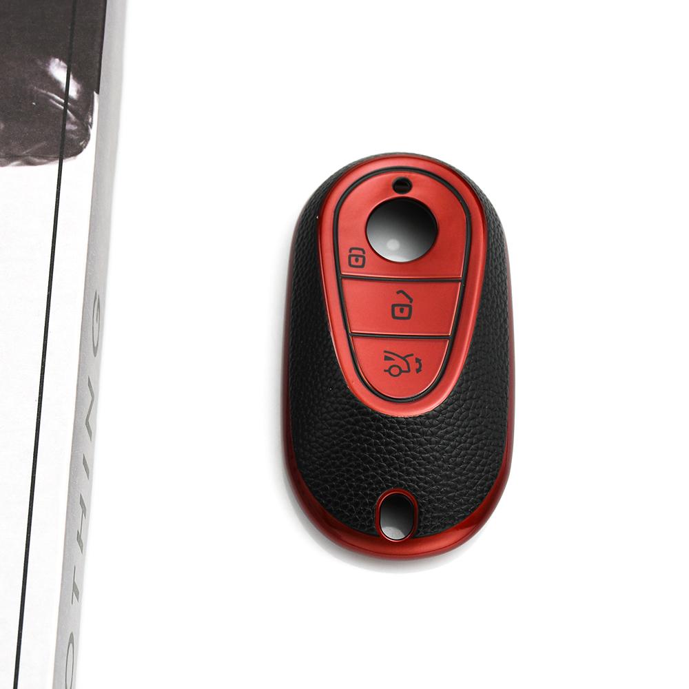 Leather TPU Accessories Auto Shell Fob for Mercedes Benz C S Class W223 W206 S350 S400 S450 S500 C200 C260 Car Key Case Cover