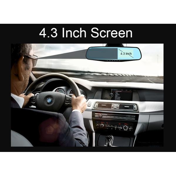 4,3-дюймовый 1080P HD двойной объектив 170 зеркало заднего вида автомобильный видеорегистратор камера рекордер расширенная камера заднего вида
