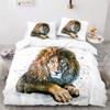 Lion Duvet Cover Set 3D Print Wild Animals Colourful King Queen Size For Kids Teens Adults Bedding Set Polyester Comforter Cover