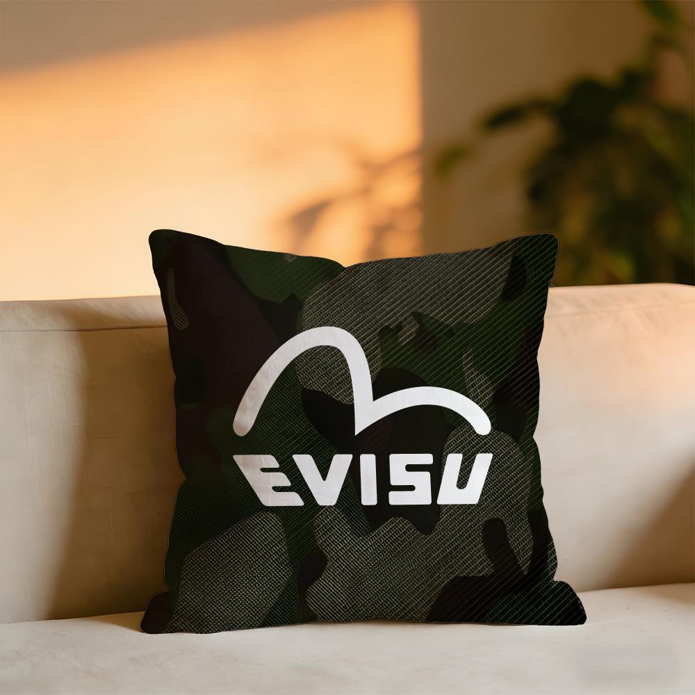 Evisufashion Чехол на подушку с логотипом Evisu Уютная бархатная декоративная подушка Мягкая теплая подушка для дивана кровати