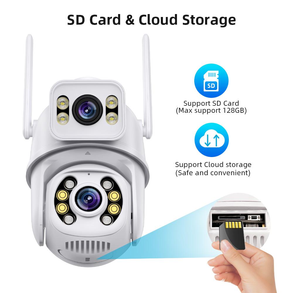 Камеры видеонаблюдения Wi-Fi 8MP Dual Lens Security Protect CCTV Camera Outdoor Human Detection Wireless PTZ IP Camera ICSee Lenovo