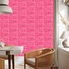 Polynesian Geometric Pattern Wallpaper Powder Pink and Rose 50x1000