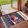 Christmas Custom Name Printed Square Area Rug Soft Non Slip Floor Carpet For Bedroom Holiday Gift