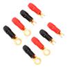 Клеммы лопатки для полосы 4 калибра, адаптеры-вилки, разъемы, штекеры, черные, красные, медные обжимные разъемы