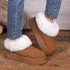 Thicken Plush Thick Bottom Women Snow Boots Round Toe Slip-On Winter Women'S Cotton Shoes Fluffy Fuzzy Warm Non Slip Ankle Boots