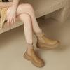Thick Soled Short Boots for Women Elastic Knitted Slim Boots Height Increasing Martin Boots  Single Shoes  Thin Socks Boots
