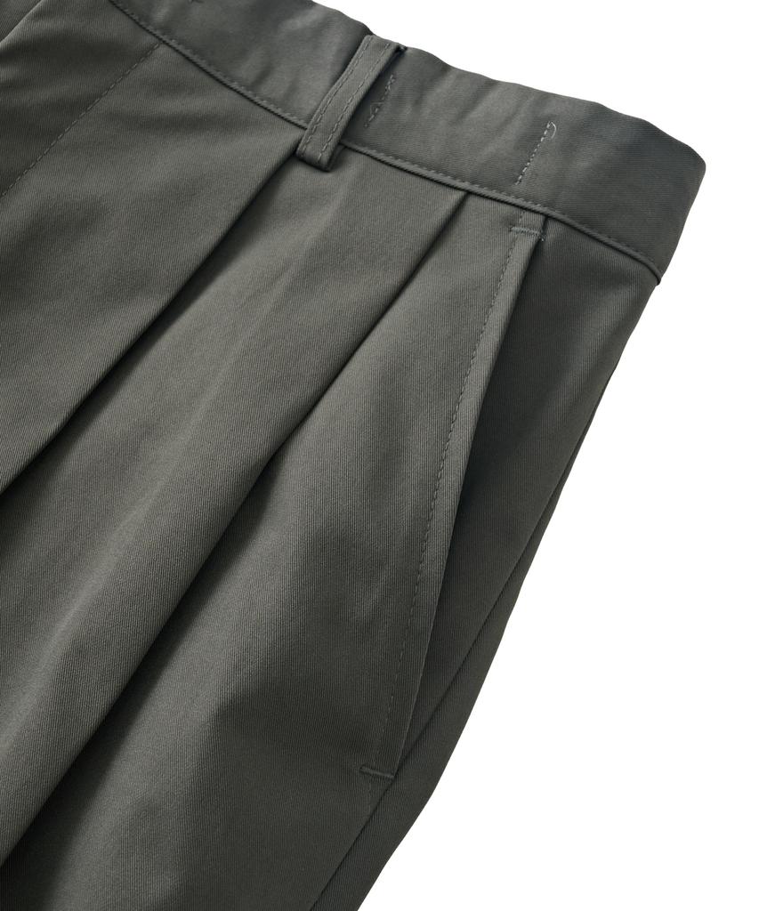 ANALOG MOOD Cotton Pintuck Banding Slacks (Charcoal)