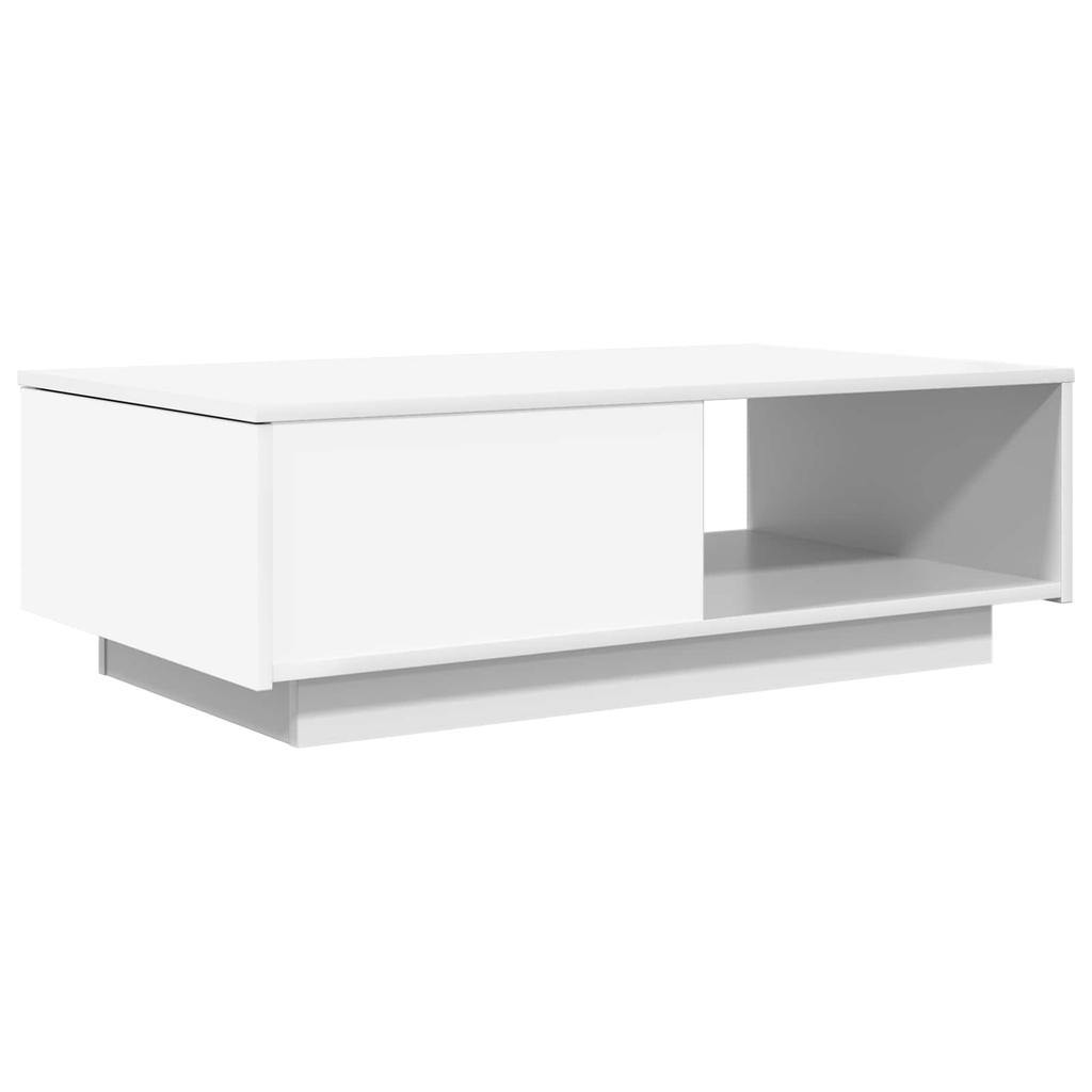 White Coffee Table with Drawers 95 x 55 x 31 cm Engineered Wood
