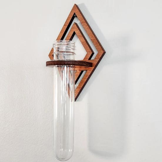 Настенный держатель для тилландсии, деревянная геометрическая подставка для тилландсии, деревенский настенный плантатор для декора дома, гостиной, спальни