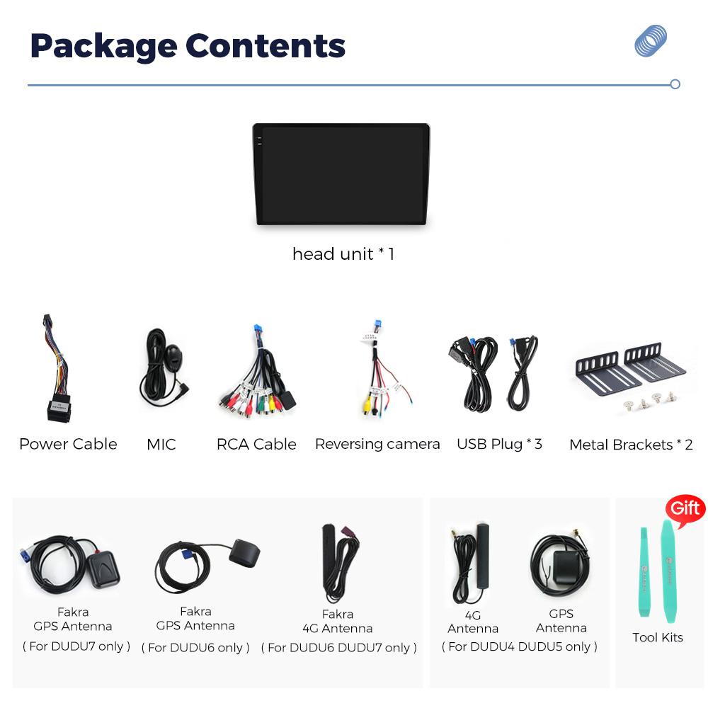 DUDUAUTO DUDU 7 DUDU7 Android 13 Wireless CarPlay Auto Universal 9.5" 10.36" Car Radio Multimedia Player GPS Intelligent System