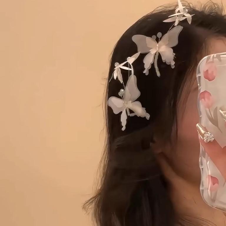 Butterfly Hairpin Bangs, Side Bangs, Duckbill Clip, Literary Super Fairy Hair Accessories, Mori Niche Atmosphere, Gentle Hair Accessories