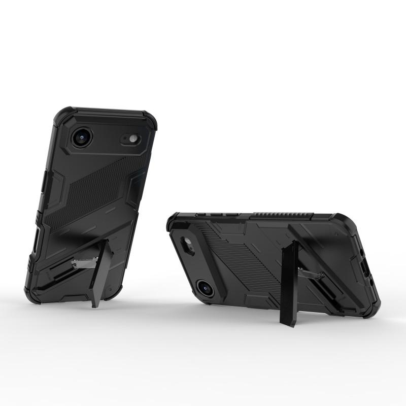 Для iPhone 17 Air Чехол с 2 шт. Закаленное стекло WANLONFENG Серия KK ПК ТПУ Чехол для телефона Подставка Точные вырезы