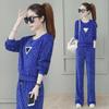 Women's Casual Sportswear Set: Spring/Autumn 2024, Fashionable Loose Fit, Large Size, Long-Sleeve Two-Piece Suit
