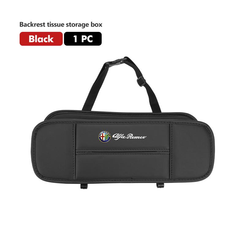 Car Drink Storage Box Phone Pocket Back Seat Tissue Hanging Bag For Alfa Romeo Giulia 147 Mito 156 159 166 GT Stelvio Brera