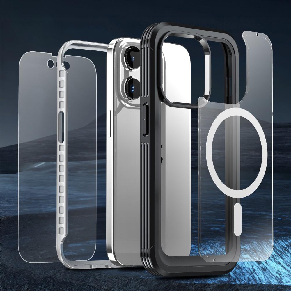 iPhone 15 Plus Case, Armored Full Protect 360° for MagSafe, Glass Screen Protector, Black