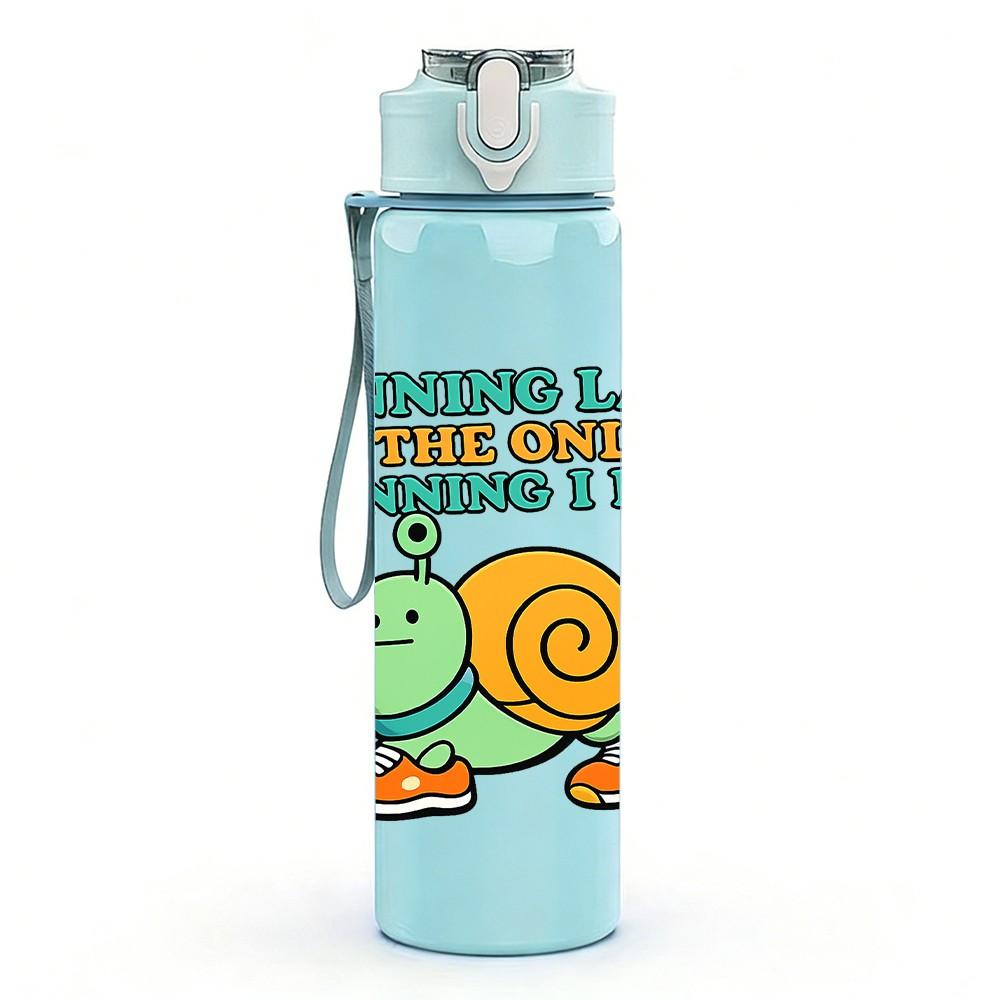 1PC Snail Saint Patrick Day Theme 750ml Color Plastic Sports Water Bottle Leakproof Flip Straw Lid Suitable for Sports Office Home Use