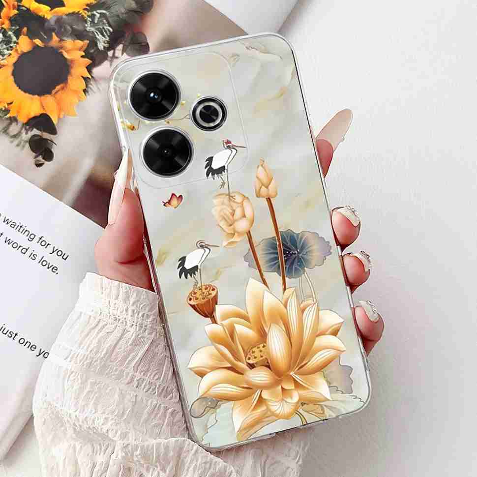 For Xiaomi Redmi 13 4G Case Fashion Girl Flower Silicone Soft TPU Shockproof Cover Coque For Redmi13 redemi13 Bumper Phone Case