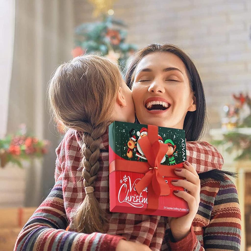 OBEST Christmas Puzzle Set of Advent Wire 3D Brain Training Hand Educational IQ Ages Rings, 24, Calendar, Puzzle, Metal, Puzzle, Toy, Puzzle, Game,