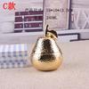 Creative Electroplating Ceramic Fruit Storage Jar Golden Pear Apple Living Room Decor Ring Necklace Storage Box Home Decoration