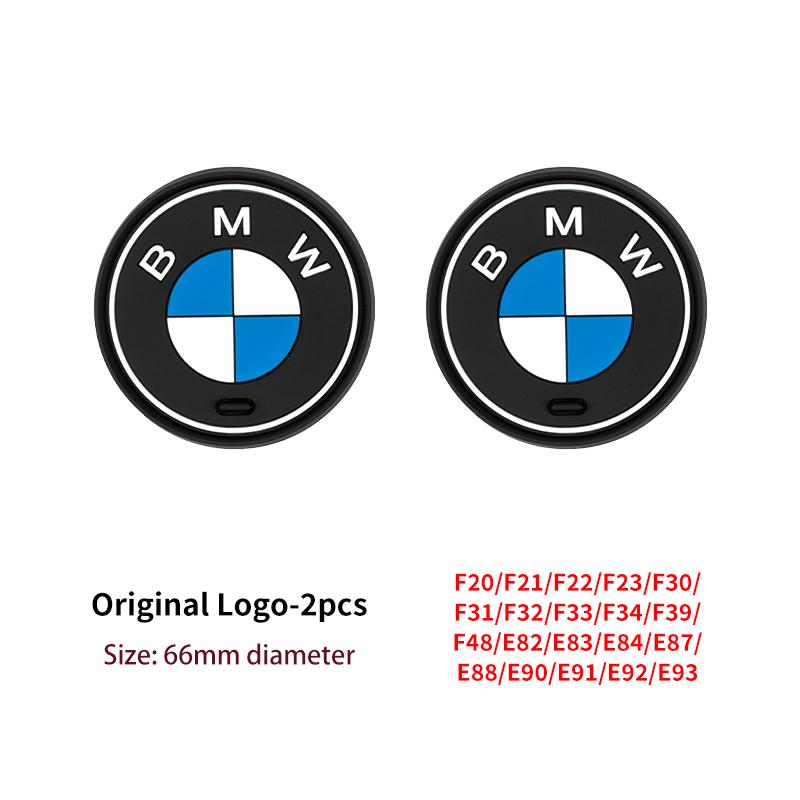 LHNJF1 Car Sticker 2PCS Car Coasters For BMW 5 Series G30 F10 G32 G20 G05 G01 G02 F20 F30 Silicone Cup Holder Coaster Center Console Ac