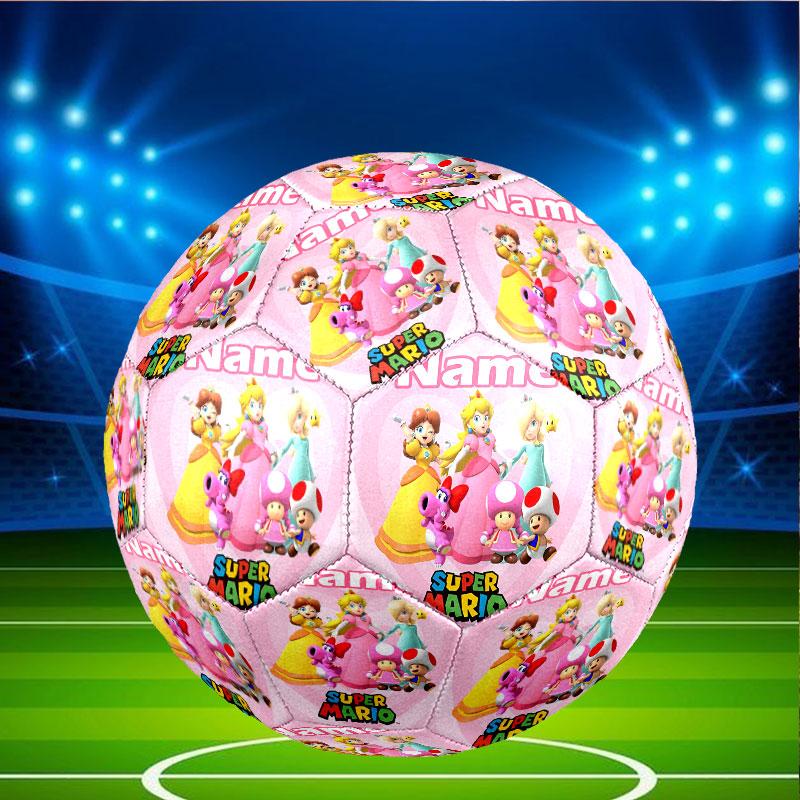 Custom Name Personalized Princess Peach Toadstool Print Size 5 Soccer Ball Training & Match Football, for Team, Kicking, Gift for Football Enthusiasts