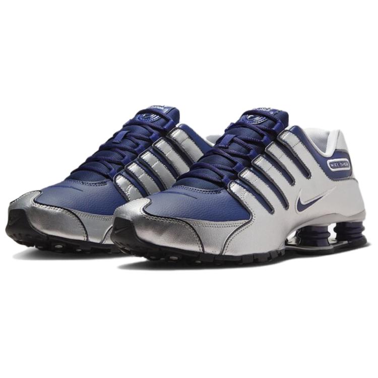 Nike Мужские кроссовки для бега Shox NZ Series Серебристо-синие 378341-402