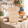 Natural Log Photo Holder Wooden Baby Milestone Frame, My First Year Growth Picture Infant Onesie Shaped Newborn Monthly Memory Keepsake for