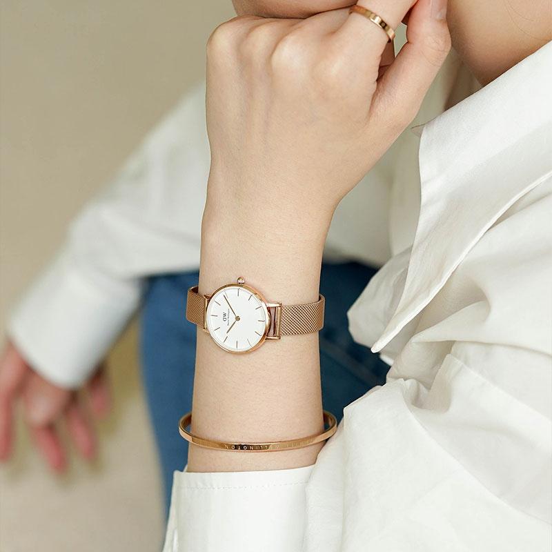 DANIEL WELLINGTON Женские часы кварцевый механизм 32 мм черный циферблат женские часы золотые часы европейские и американские часы DW00100162