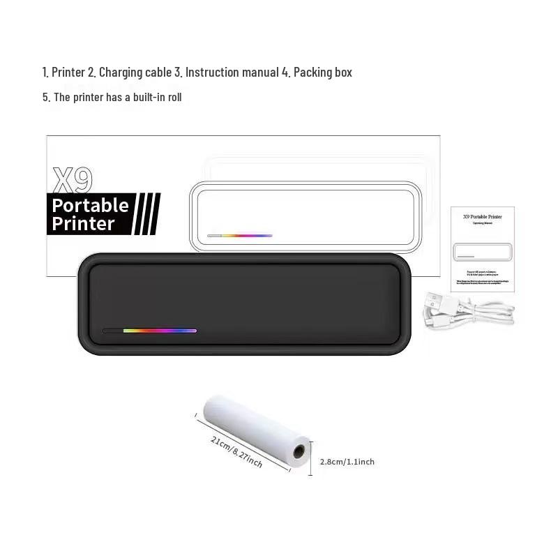 Портативный бесчернильный фотопринтер A4 X9 - Мобильный термопринтер с Bluetooth