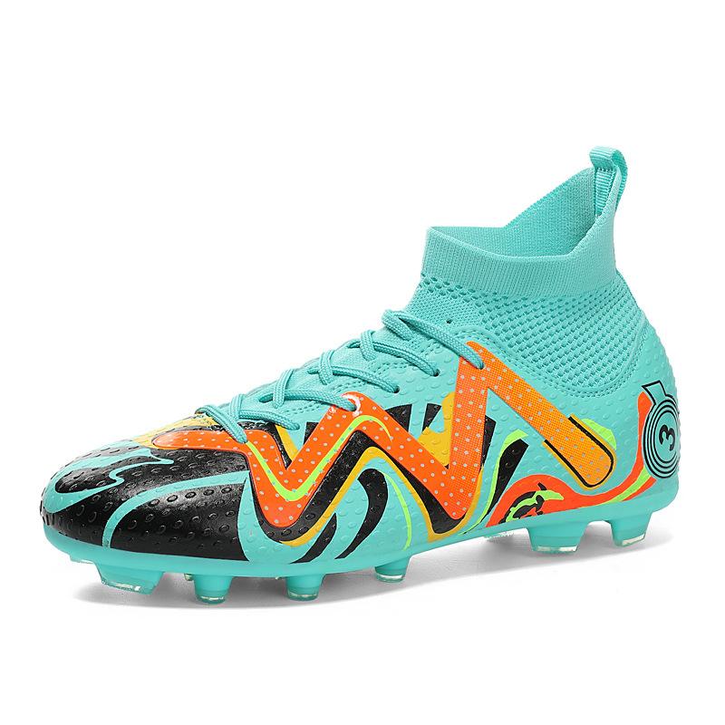 2024 весна высокие футбольные бутсы мужские шипы тренировочные кроссовки для молодых студентов искусственная трава шипы спортивная обувь мужская обувь