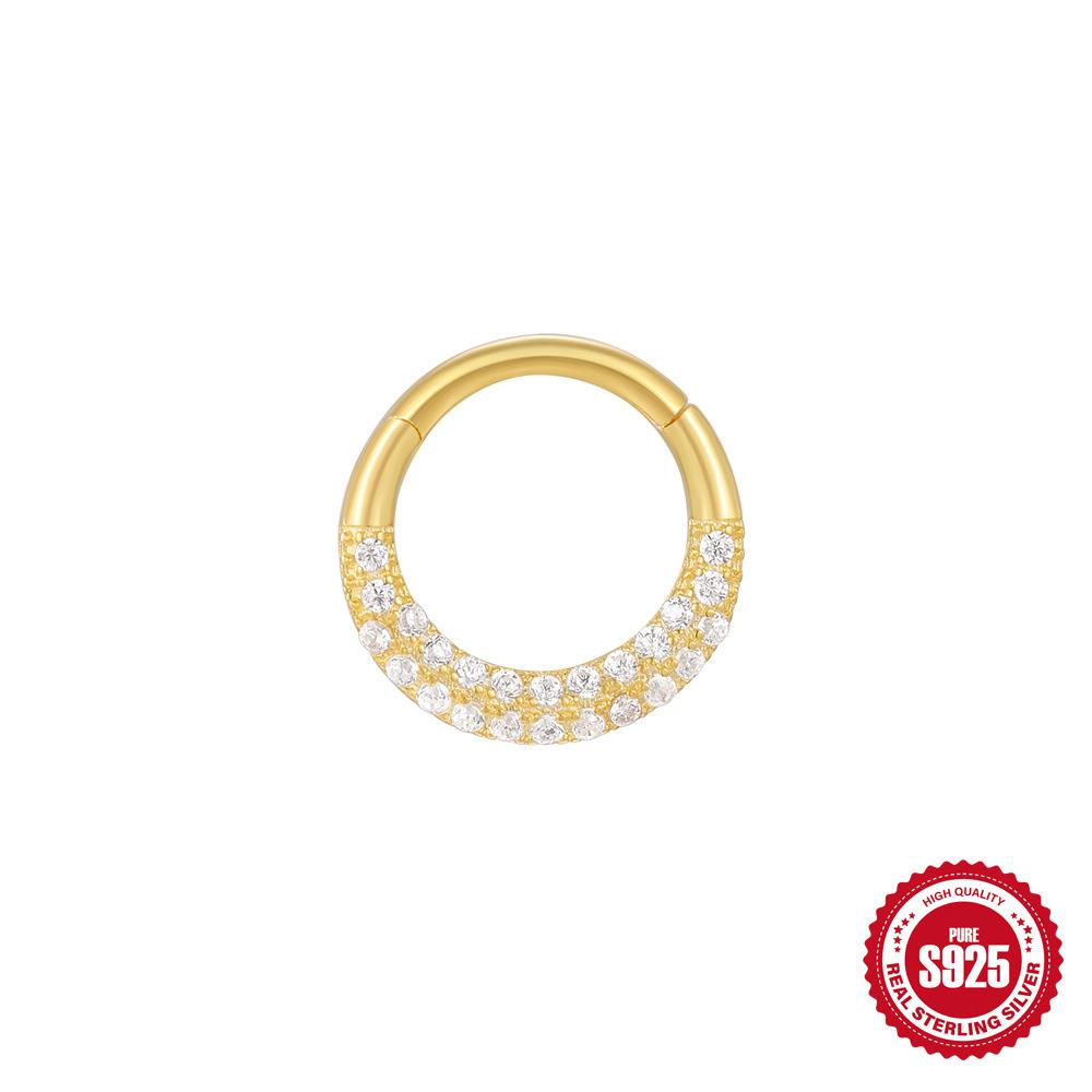 Серьги для пирсинга хряща Wind S925 Sterling Silver Star Diamond Temperament, пряжка для ушей, кольцо для носа, двойное назначение