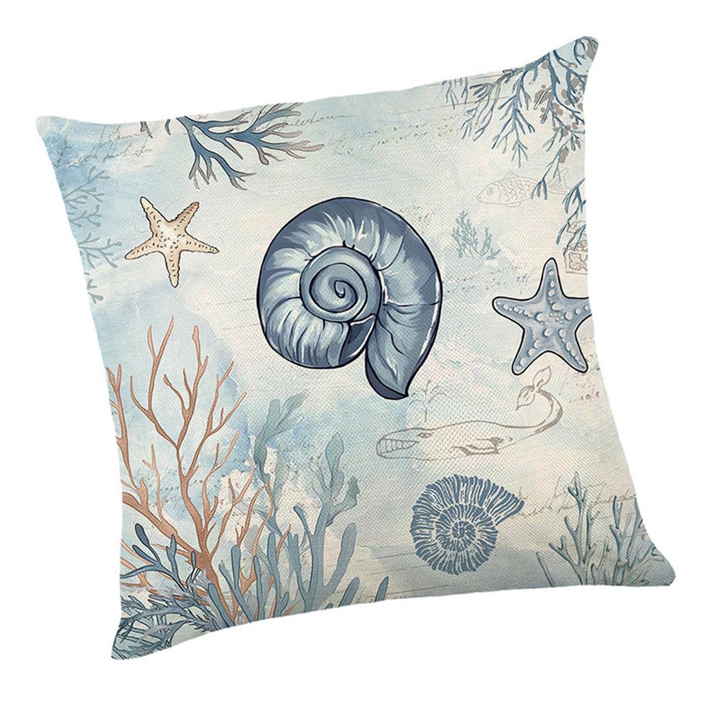 Наволочка Летняя наволочка из льна с изображением океана, наволочка с изображением океана, наволочка для дивана и подушки для спальни