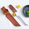 Outdoor Portable Sharp Bone Cutting Knife Kitchen Home Fruit Knife Camping Hand Handle Mongolian Meat Knife Solid Wood Handle